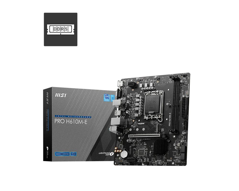 MSI PRO H610M-E DDR5 Micro-ATX Motherboard
