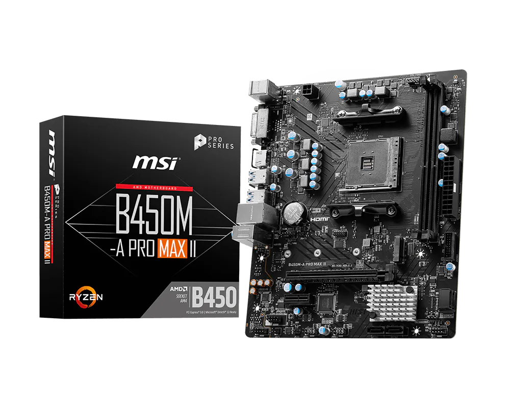 MSI B450M-A PRO MAX II AMD AM4 Motherboard