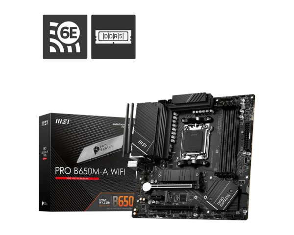 MSI PRO B650M-A WIFI DDR5 AMD AM5 mATX Motherboard