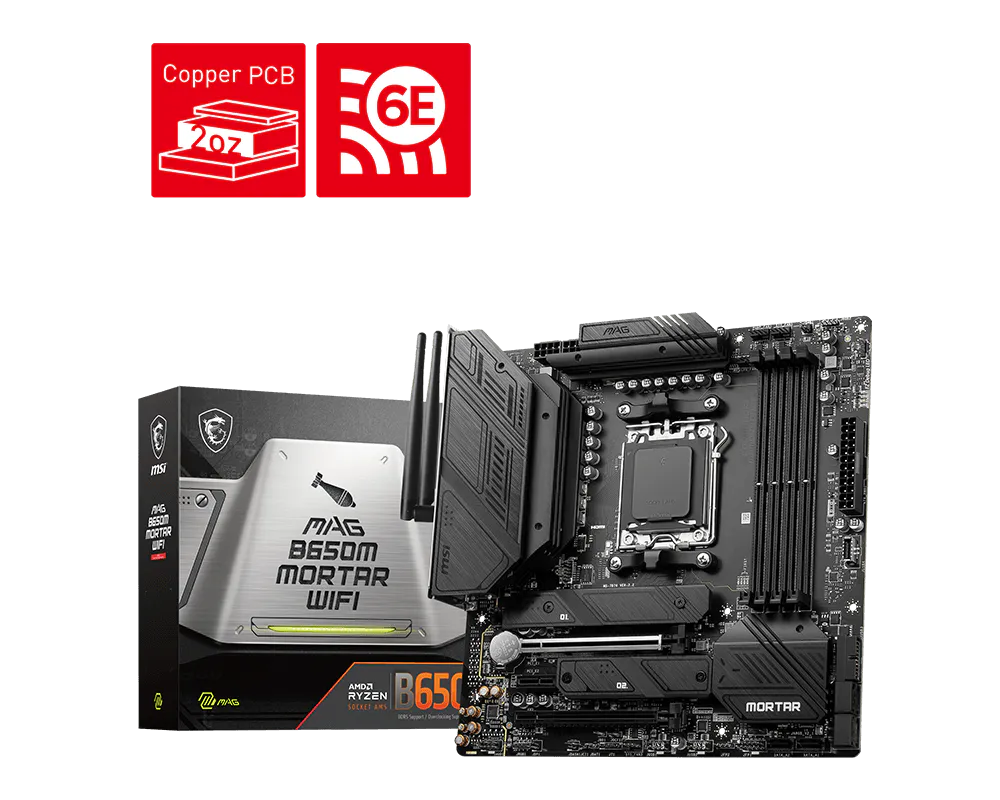 MSI MAG B650M MORTAR WIFI DDR5 AMD AM5 mATX Motherboard