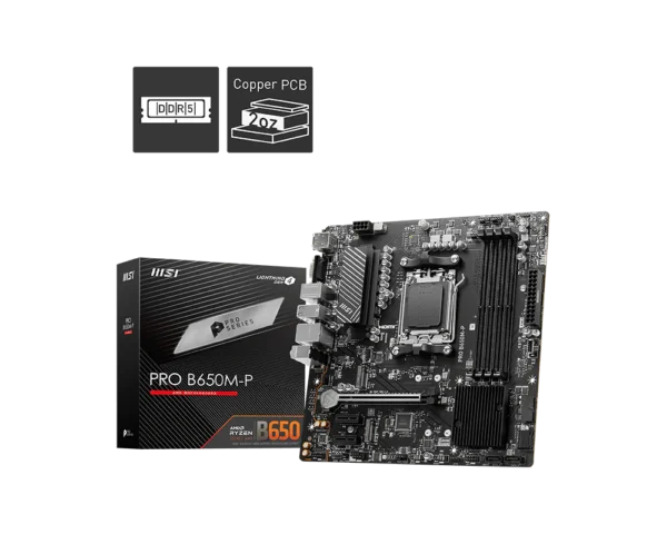 MSI PRO B650M-P DDR5 AMD AM5 mATX Motherboard