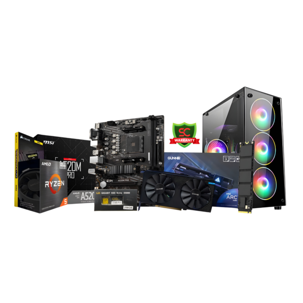 AMD Ryzen 5 5500 Gaming PC with Intel Arc A380 6GB Graphics