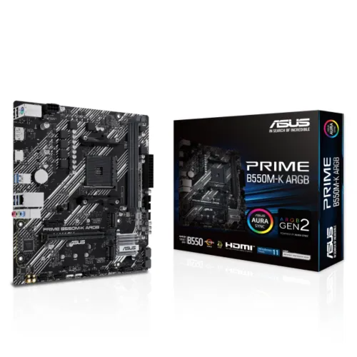 Asus PRIME B550M-K ARGB AMD AM4 Micro ATX Motherboard